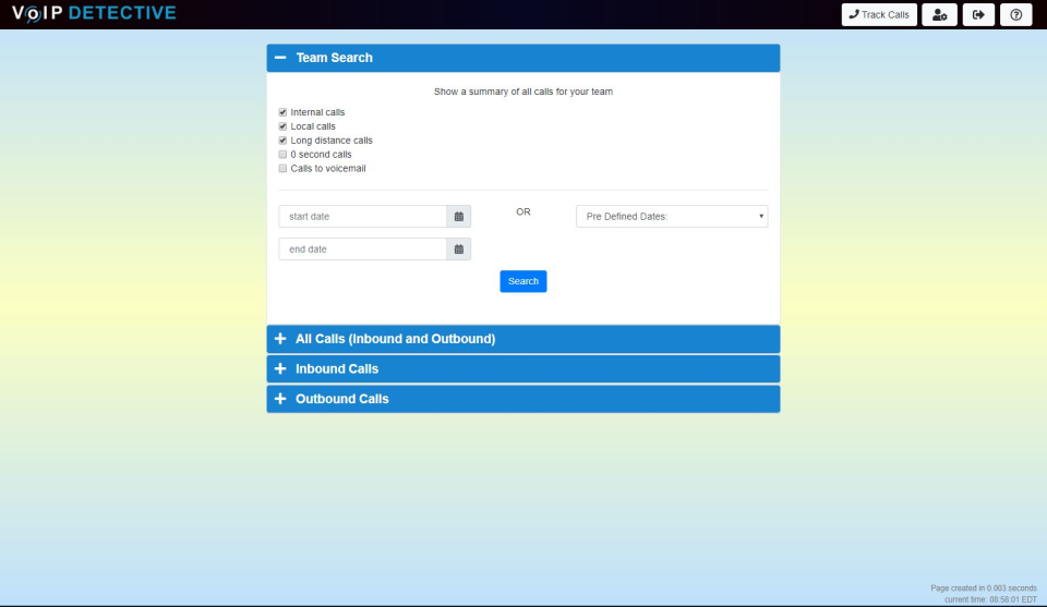 screenshot of VoIP Detective